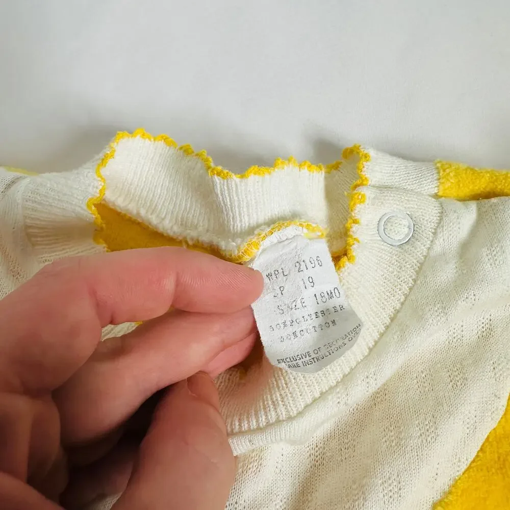 Vintage Yellow and White Kids Romper - Picture 6 of 7